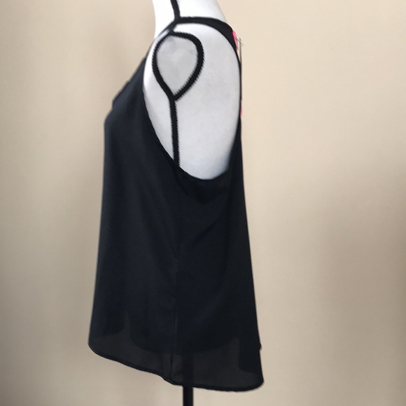 Cute Black Racerback Tank with Pink Zipper in Back - Picture 3 of 7